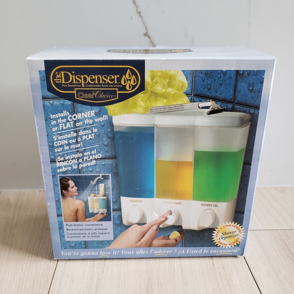 Clear Choice The Dispenser 3 Sections Shampoo Soap + Better Living Products NIB